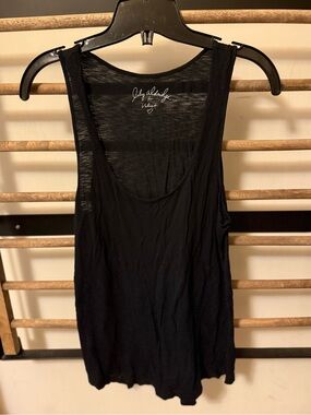 Velvet Slub Black Scoop Neck Tank Top